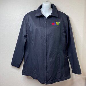 Ebay Branded Womens Black Full-Zip Jacket Embroidery Old Logo Size Large